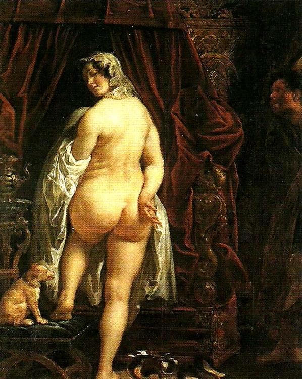 Jacob Jordaens kung kandaules av lydien visar sin gemal for gyges oil painting picture